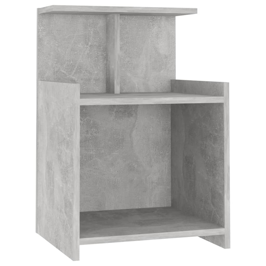 sengeborde 2 stk. 40x35x60 cm konstrueret træ betongrå