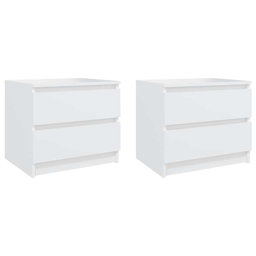 sengeborde 2 stk. 50x39x43,5 cm konstrueret træ hvid
