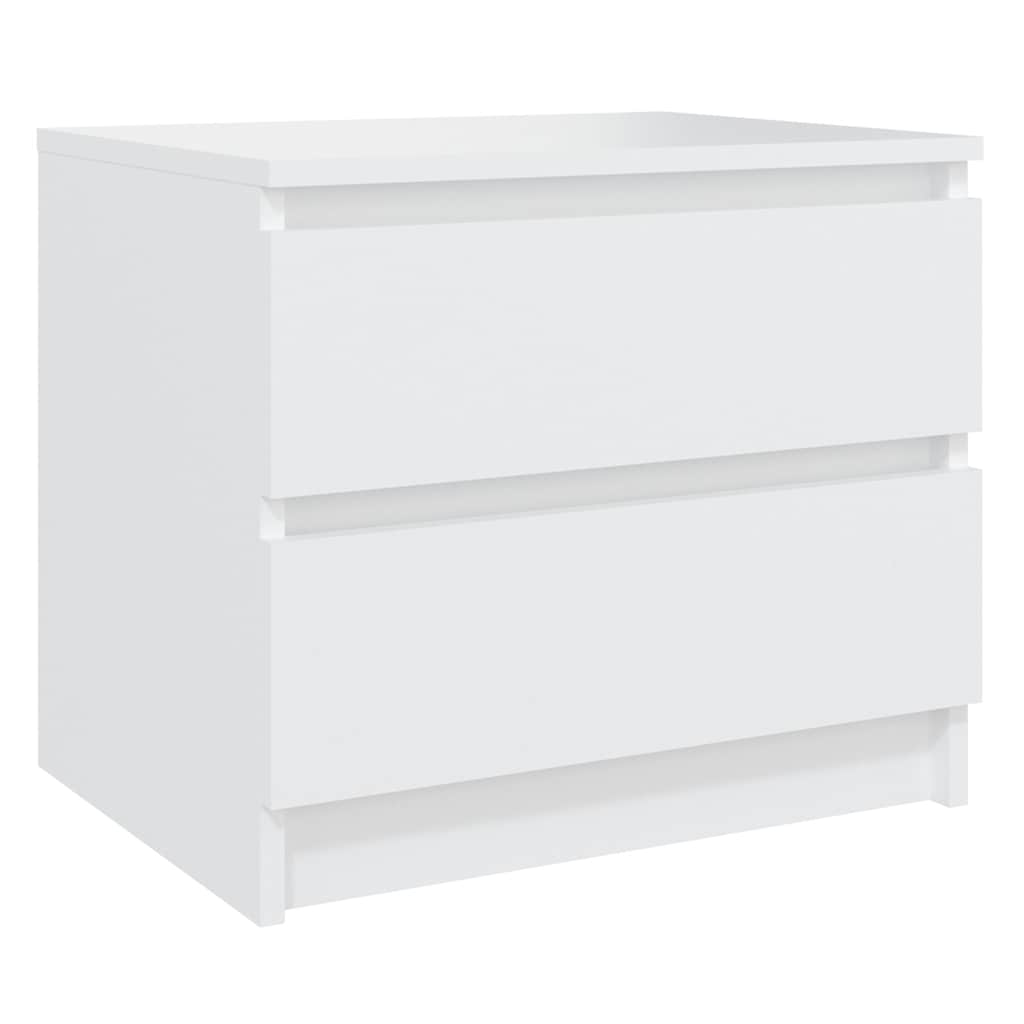sengeborde 2 stk. 50x39x43,5 cm konstrueret træ hvid