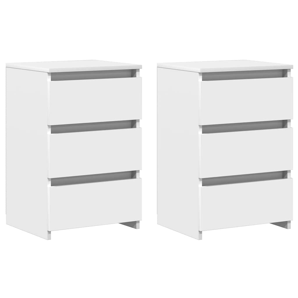 sengebord 2 stk. 40x35x62,5 cm konstrueret træ hvid