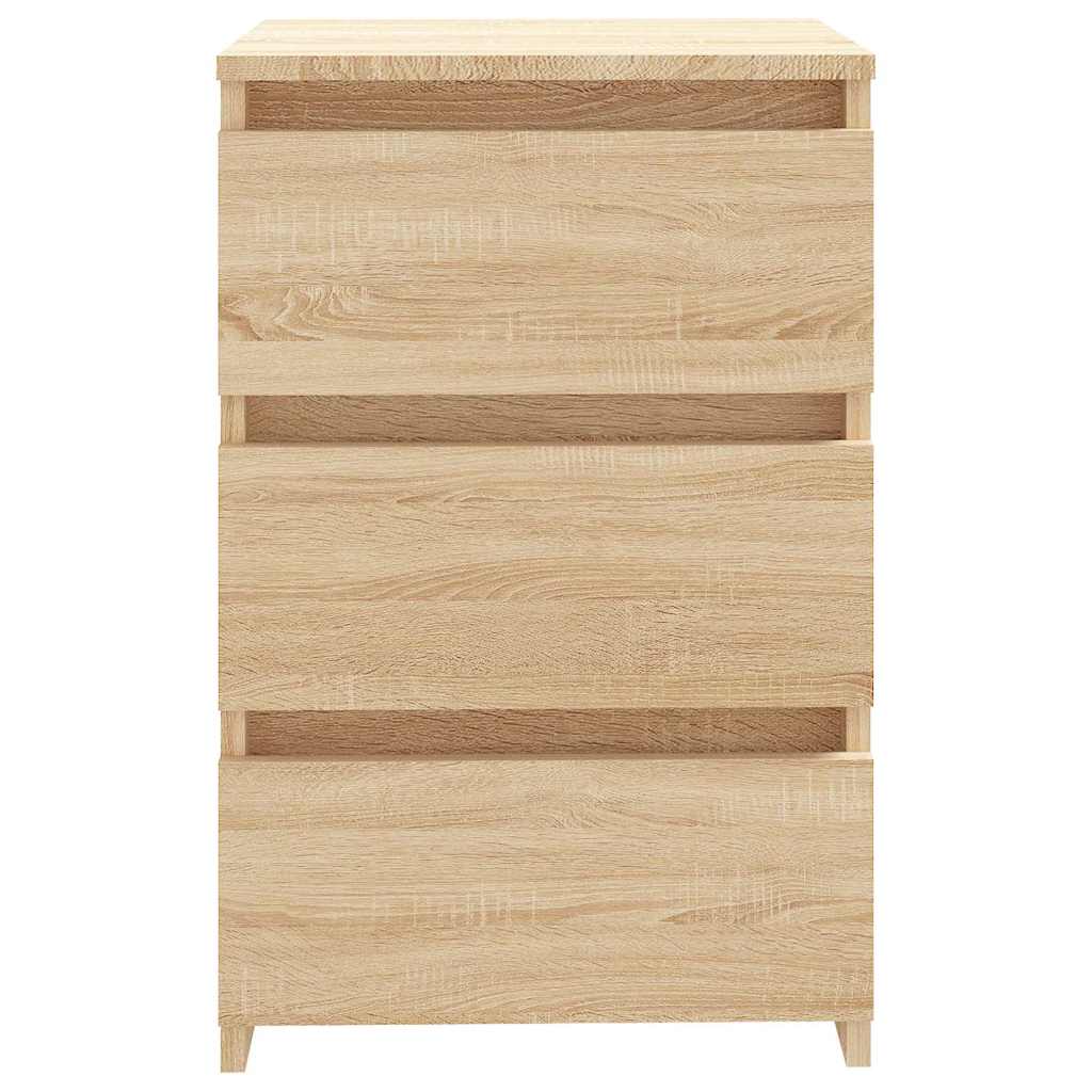 natbord 40x35x62,5 cm konstrueret træ egetræsfarve