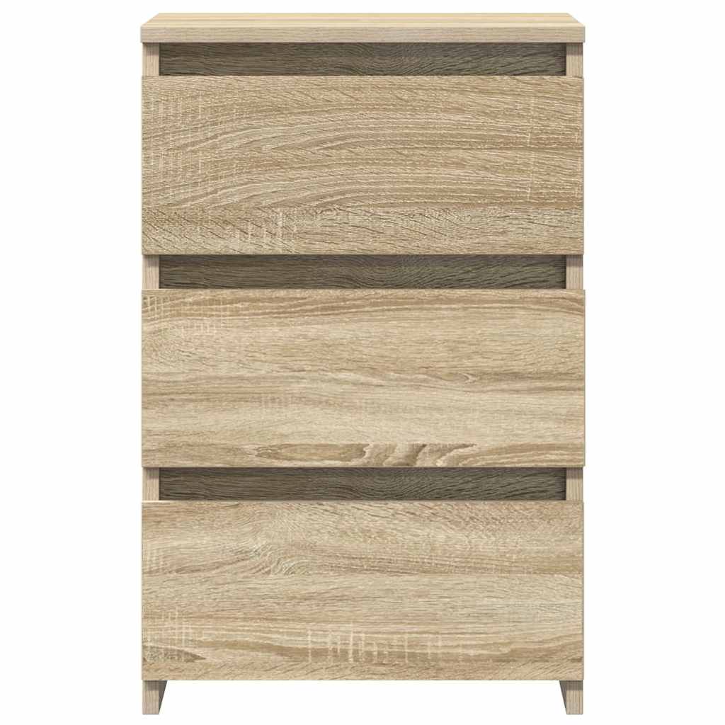 sengeborde 2 stk. 40x35x62,5 cm konstrueret træ egetræsfarvet