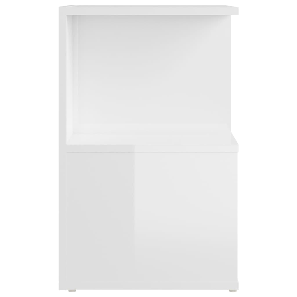 sengeskabe 2 stk. 35x35x55 cm konstrueret træ hvid højglans