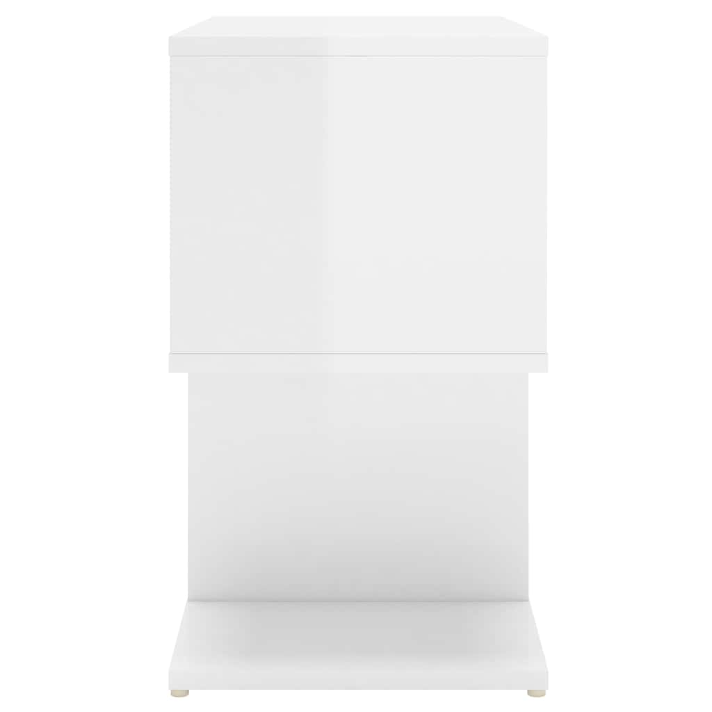 sengeborde 2 stk. 50x30x51,5 cm konstrueret træ hvid højglans