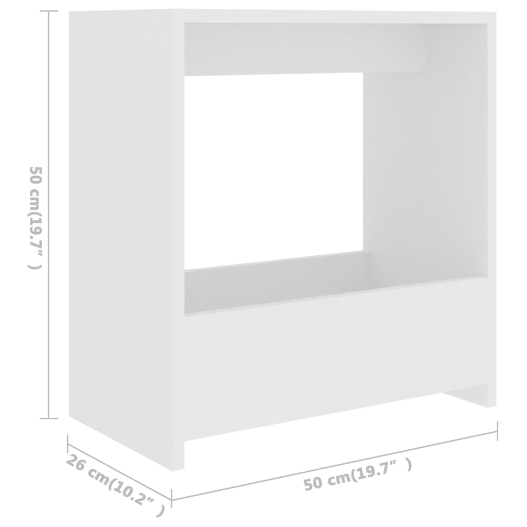 sidebord 50x26x50 cm konstrueret træ hvid