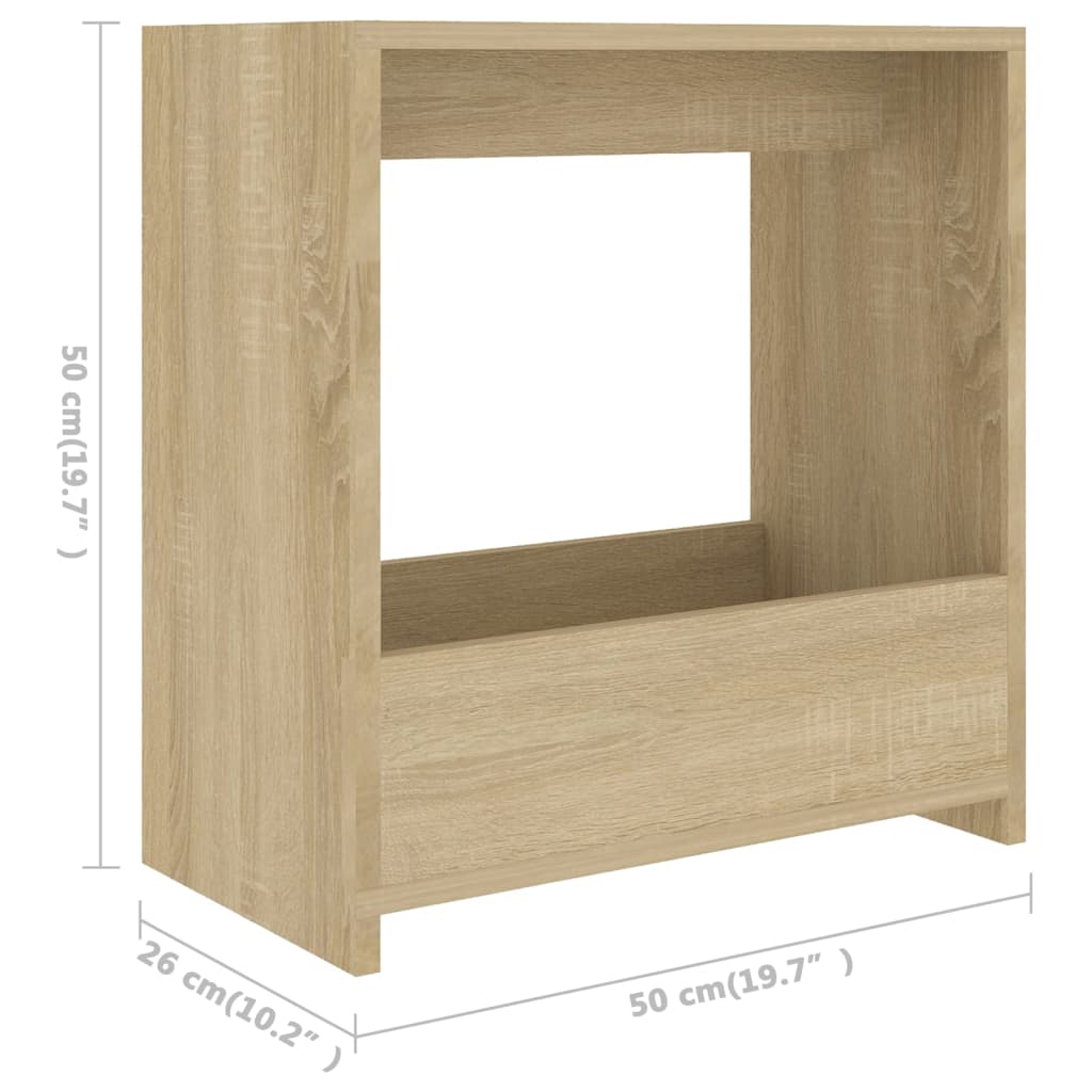 sidebord 50x26x50 cm konstrueret træ sonoma-eg