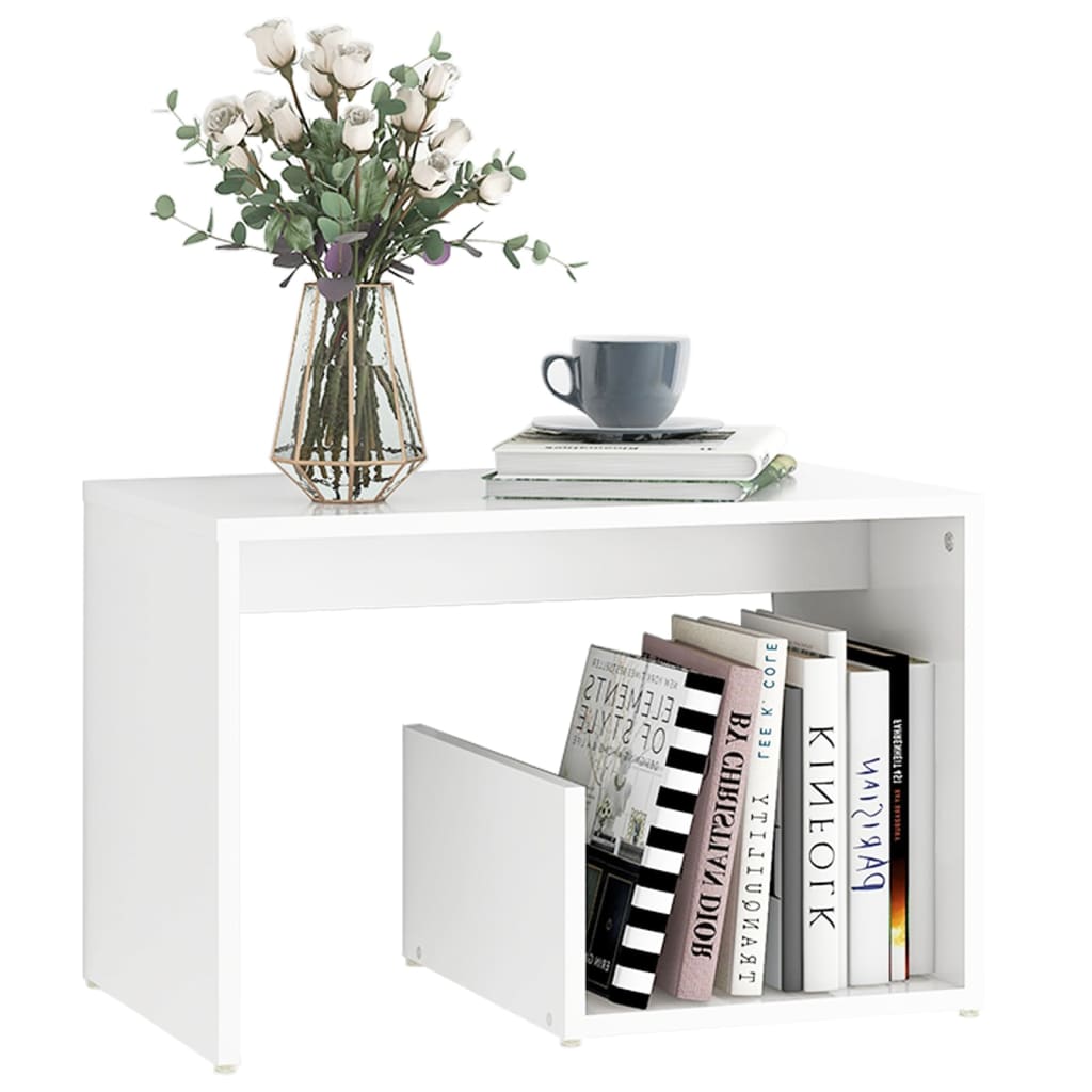 sidebord 59x36x38 cm konstrueret træ hvid