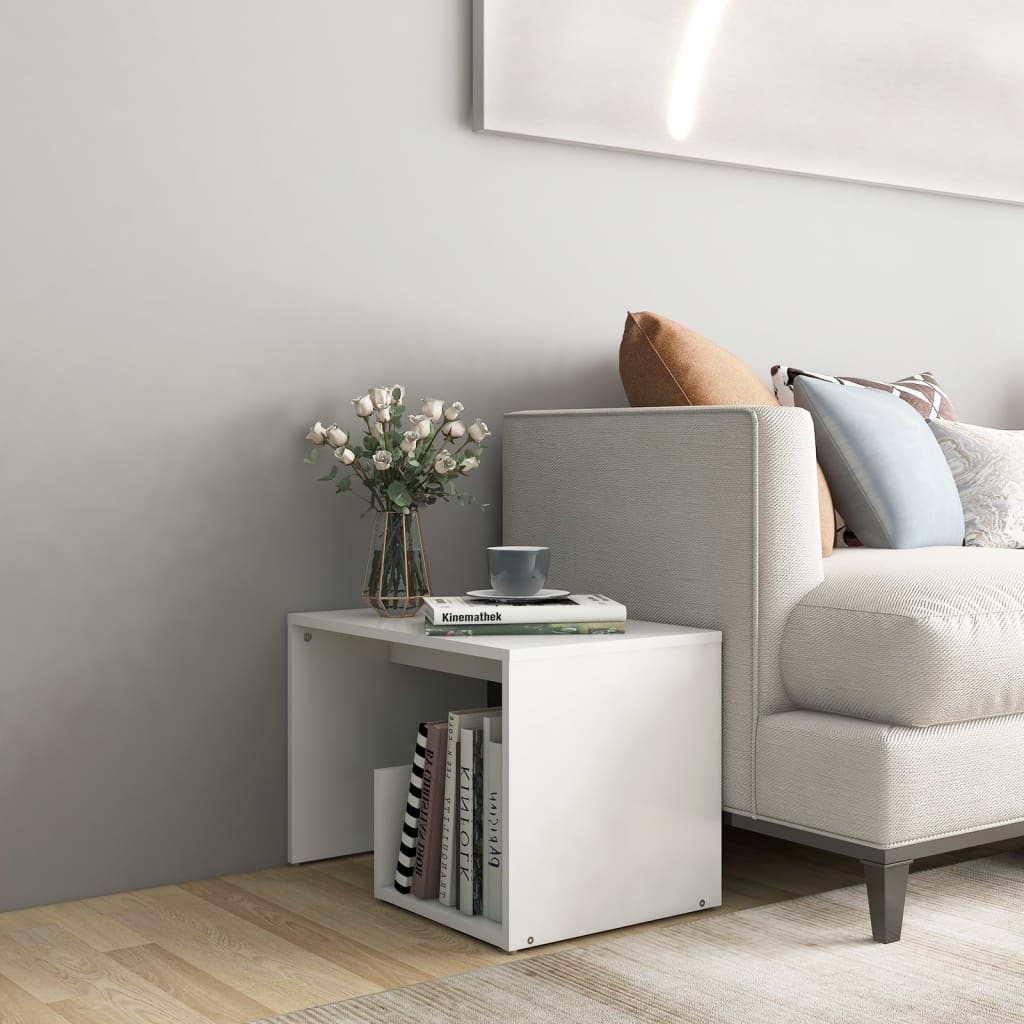 sidebord 59x36x38 cm konstrueret træ hvid