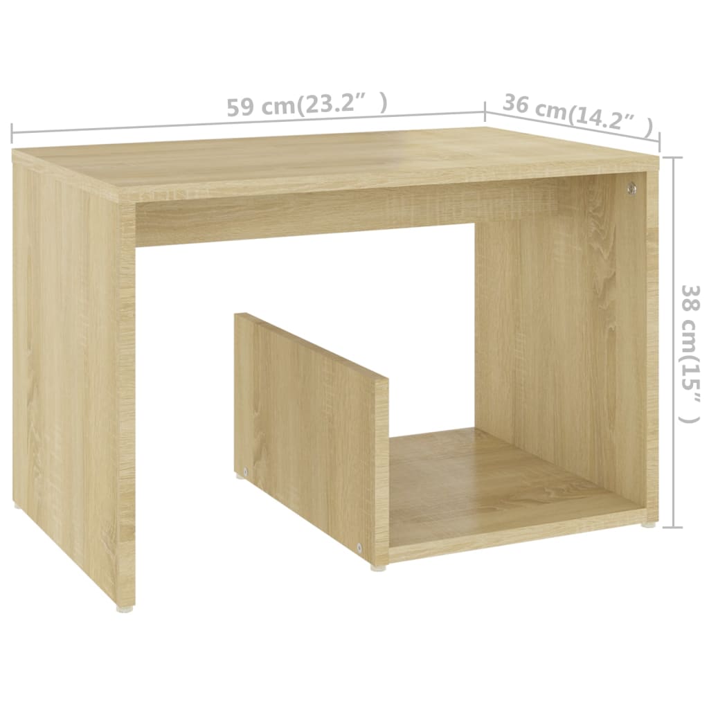 sidebord 59x36x38 cm konstrueret træ sonoma-eg