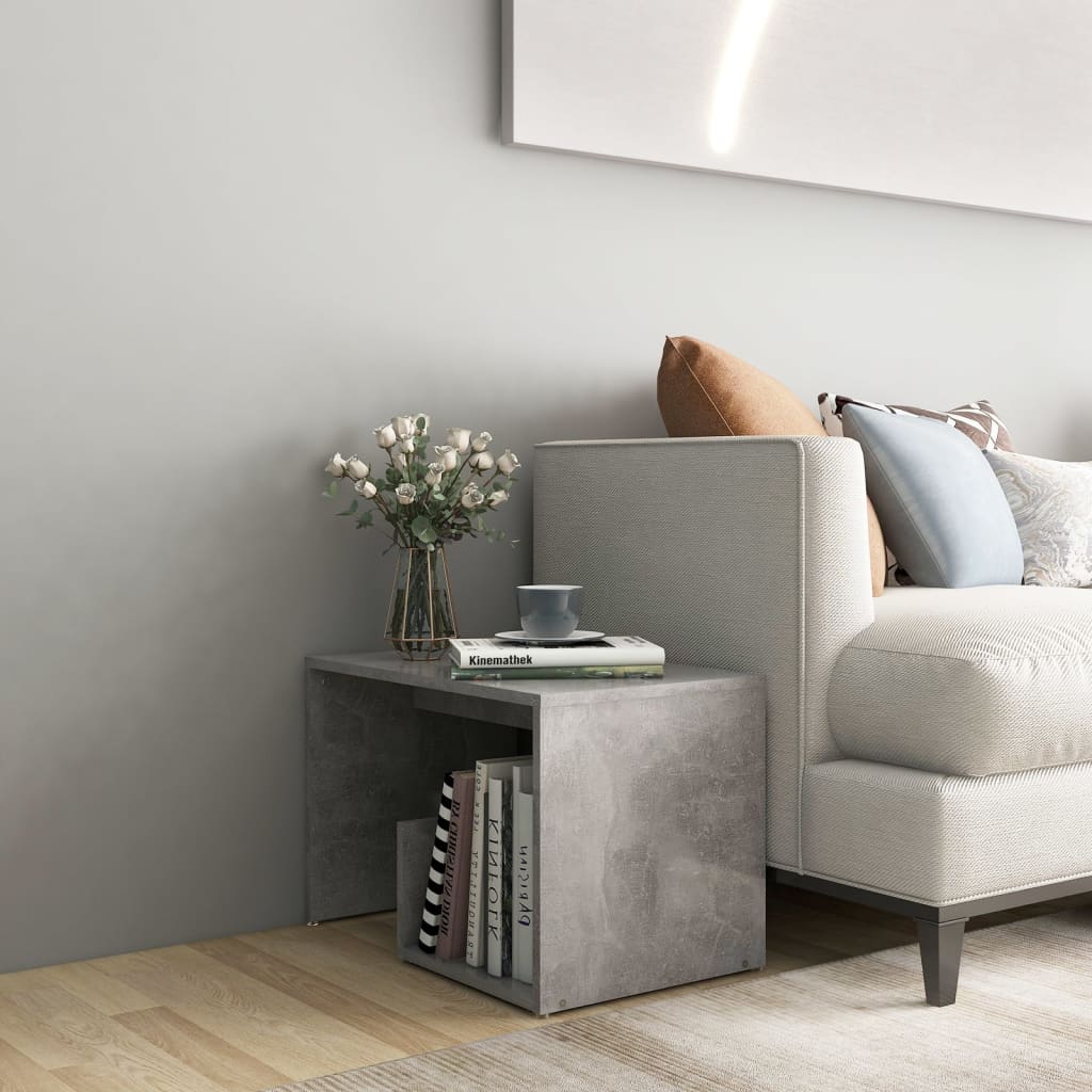 sidebord 59x36x38 cm konstrueret træ betongrå