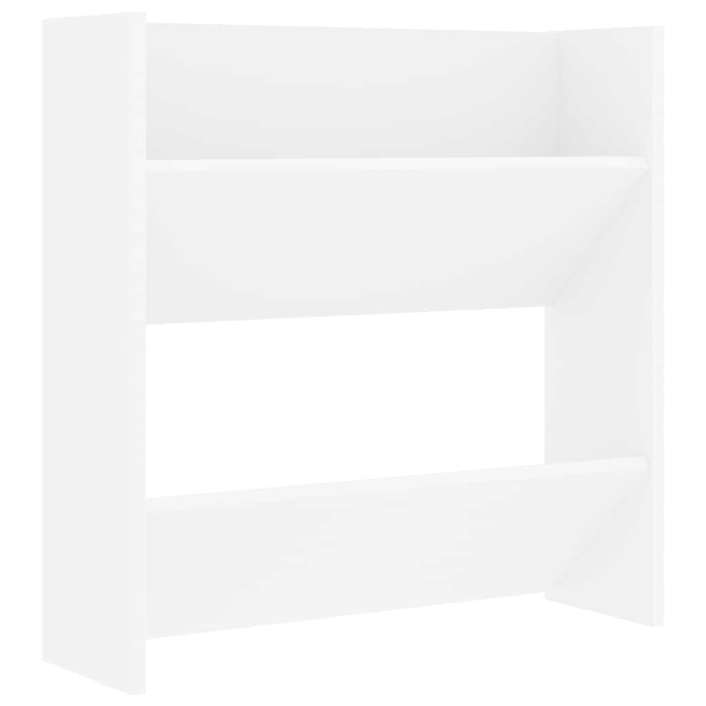 væghængt skoskab 4 stk. 60x18x60 cm konstrueret træ hvid
