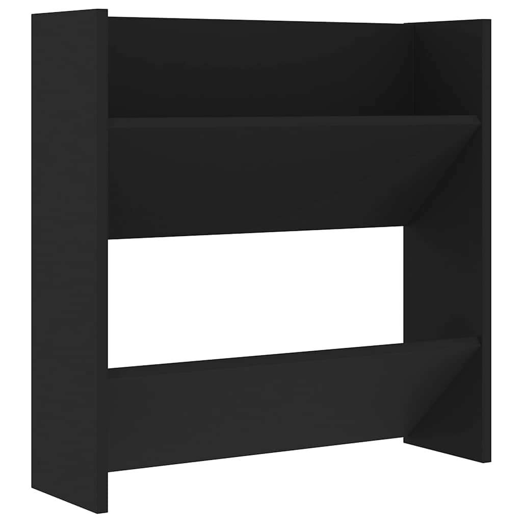 væghængt skoskab 4 stk. 60x18x60 cm konstrueret træ sort