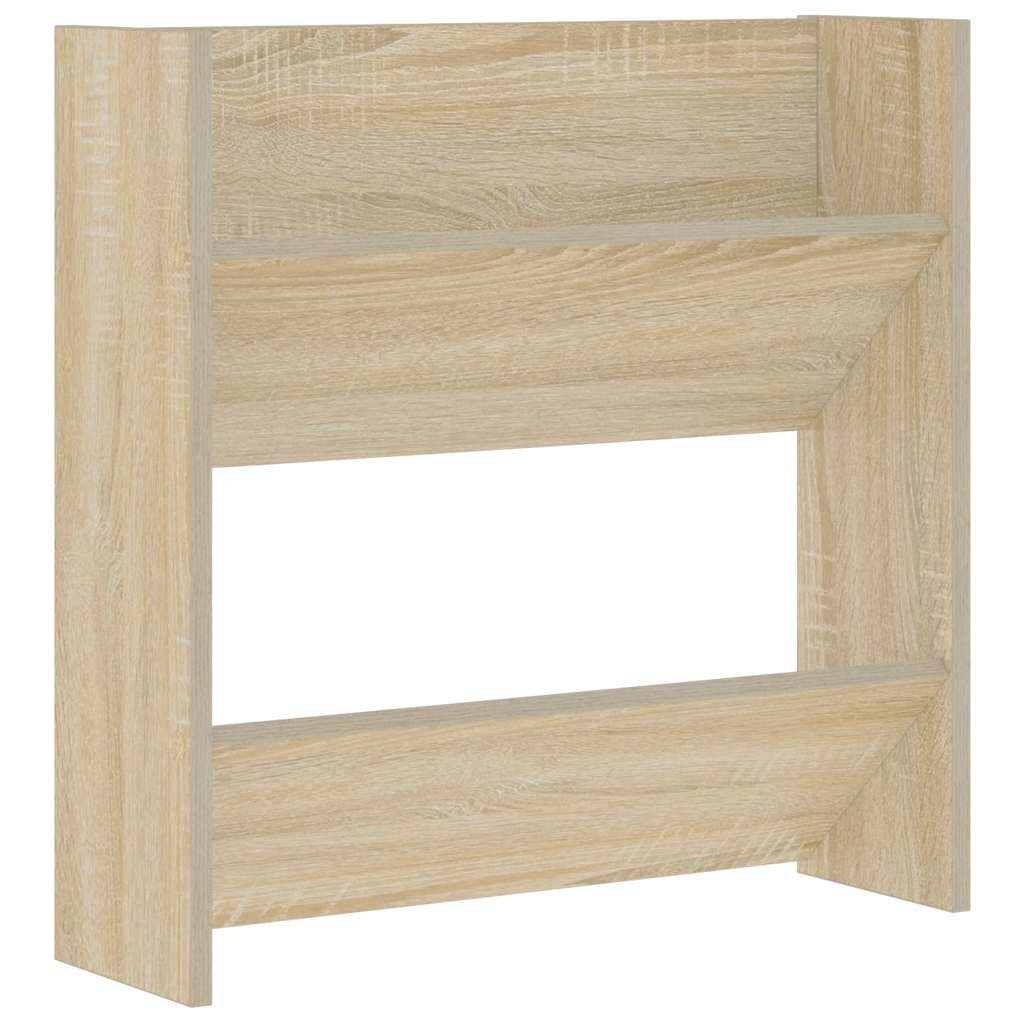 væghængt skoskab 60x18x60 cm konstrueret træ sonoma-eg