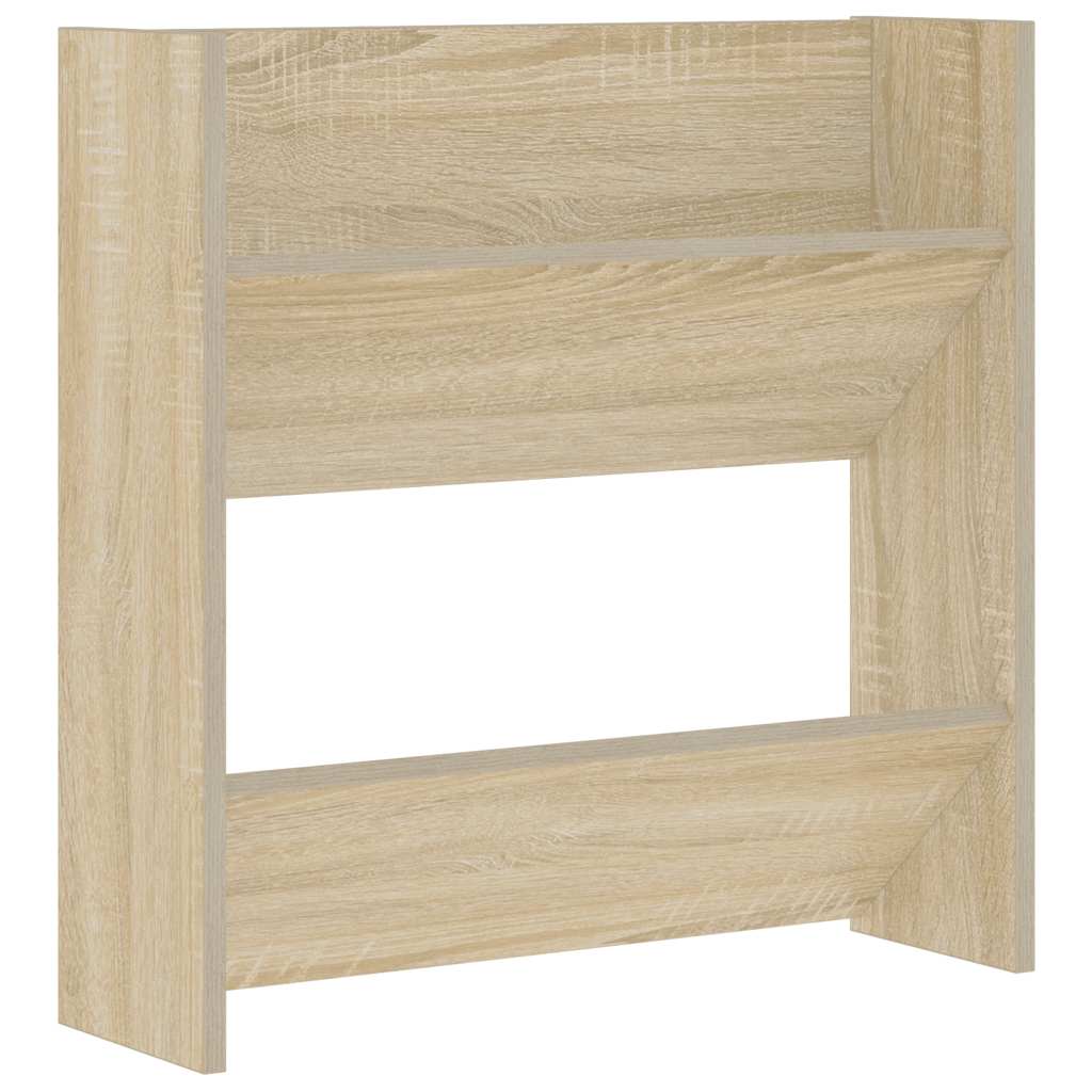 væghængt skoskab 2 stk. 60x18x60 cm konstrueret træ sonoma-eg