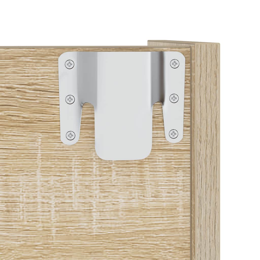 væghængt skoskab 2 stk. 60x18x60 cm konstrueret træ sonoma-eg