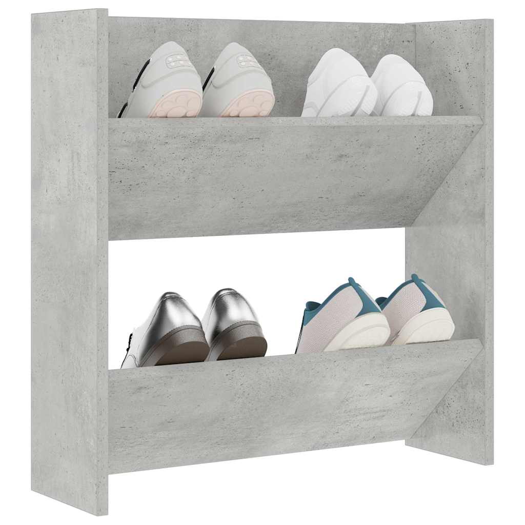 væghængt skoskab 60x18x60 cm konstrueret træ betongrå