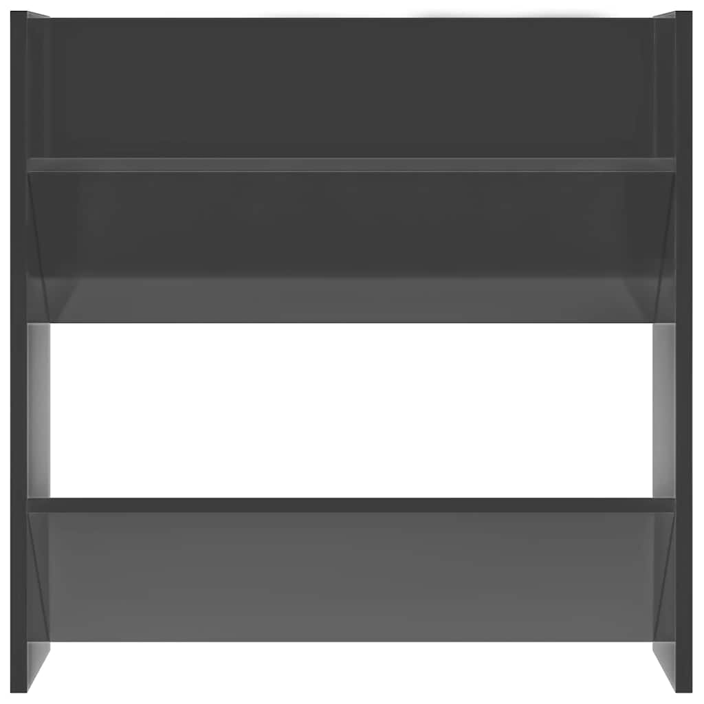 væghængt skoreol 2 stk. 60x18x60cm konstrueret træ grå højglans