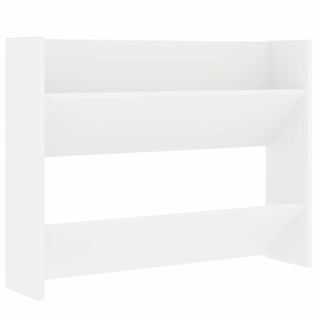 væghængt skoskab 2 stk. 80x18x60 cm konstrueret træ hvid