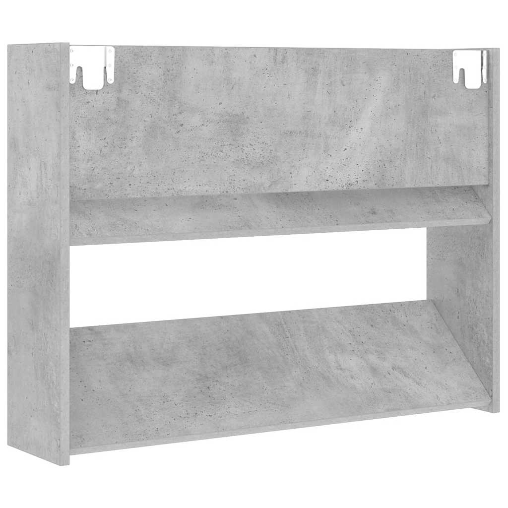væghængt skoskab 80x18x60 cm konstrueret træ betongrå