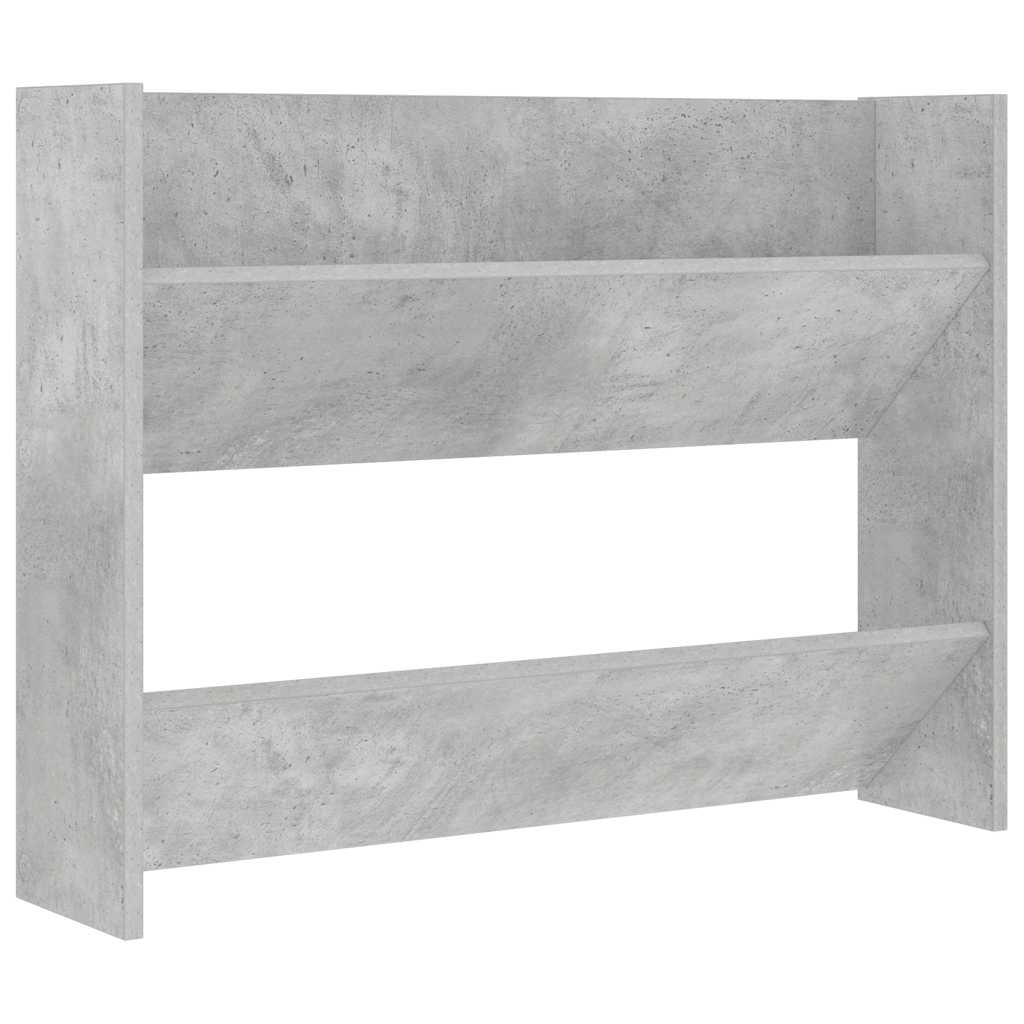 væghængte skoskabe 2 stk. 80x18x60 cm spånplade betongrå