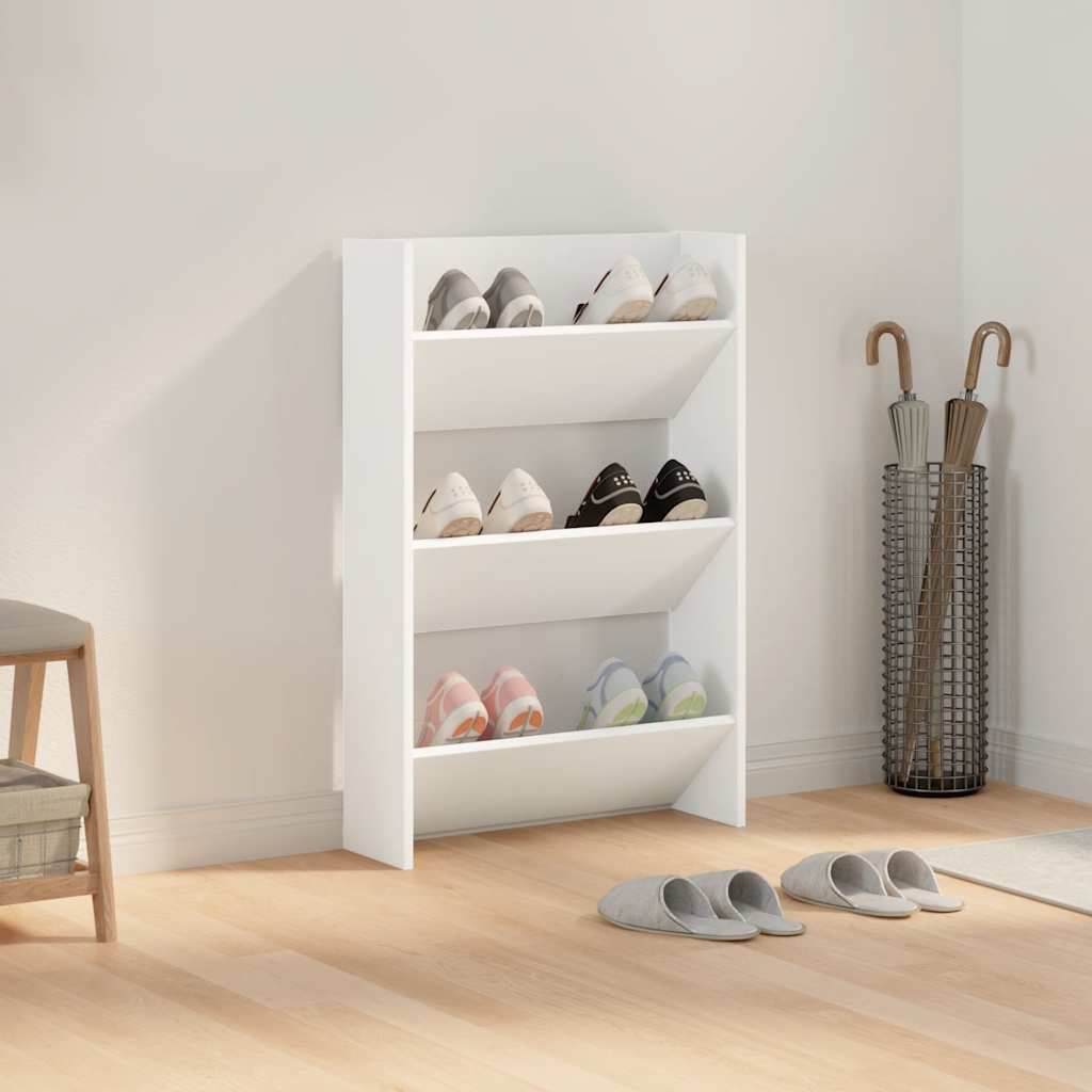 væghængt skoskab 60x18x90 cm spånplade hvid