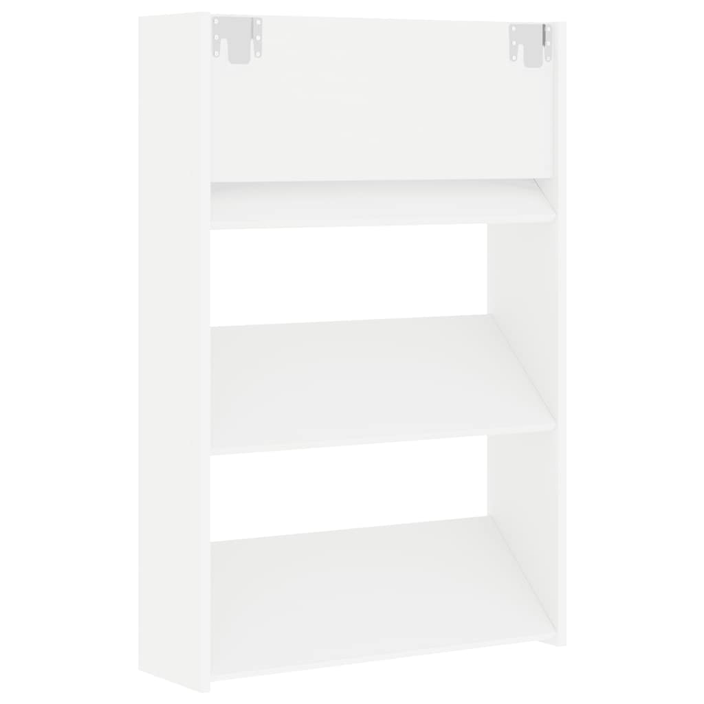 væghængt skoskab 60x18x90 cm spånplade hvid