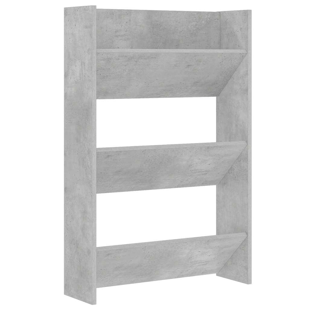 væghængt skoskab 60x18x90 cm spånplade betongrå
