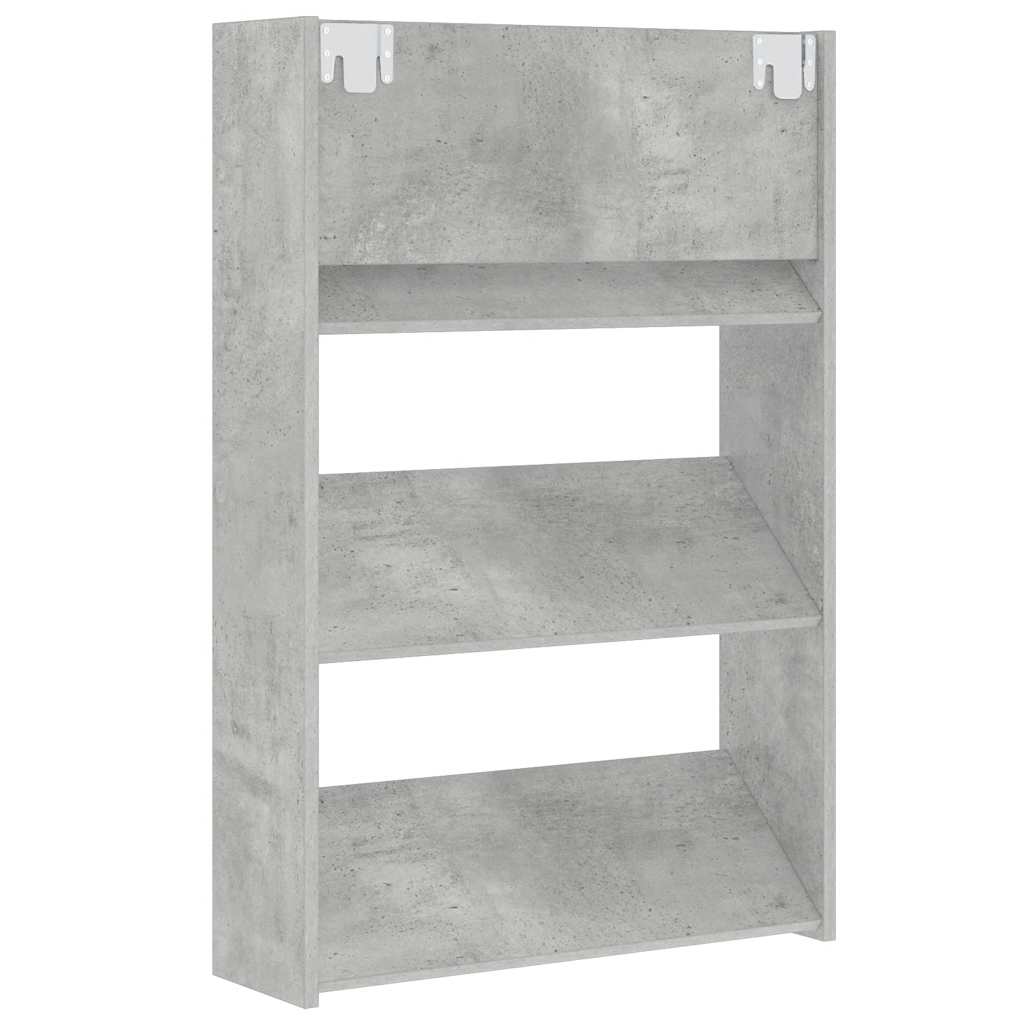 væghængt skoskab 60x18x90 cm spånplade betongrå