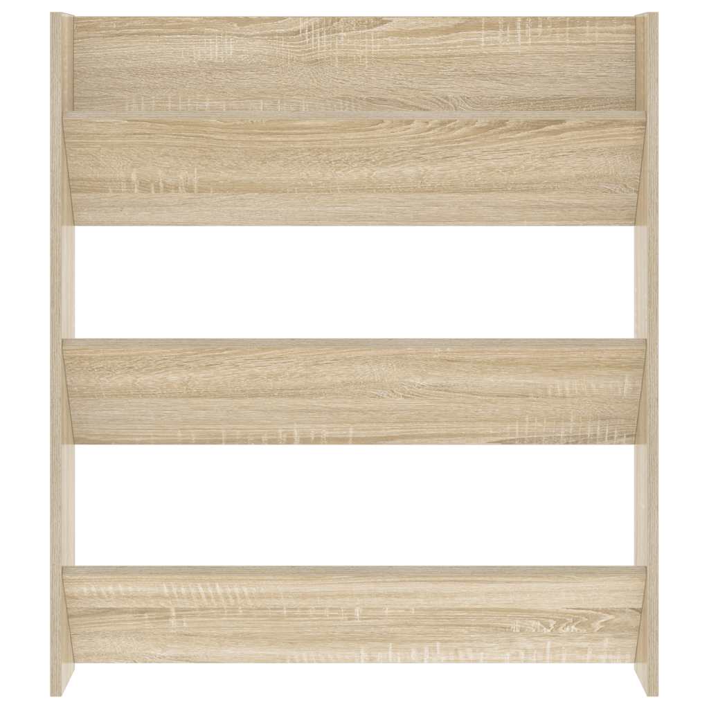væghængt skoreol 80x18x90 cm konstrueret træ sonoma-eg