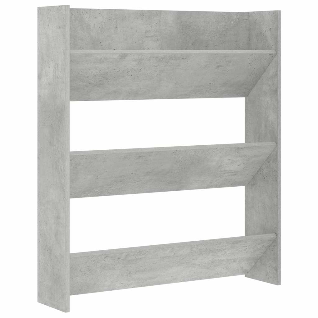 væghængt skoskab 80x18x90 cm spånplade betongrå