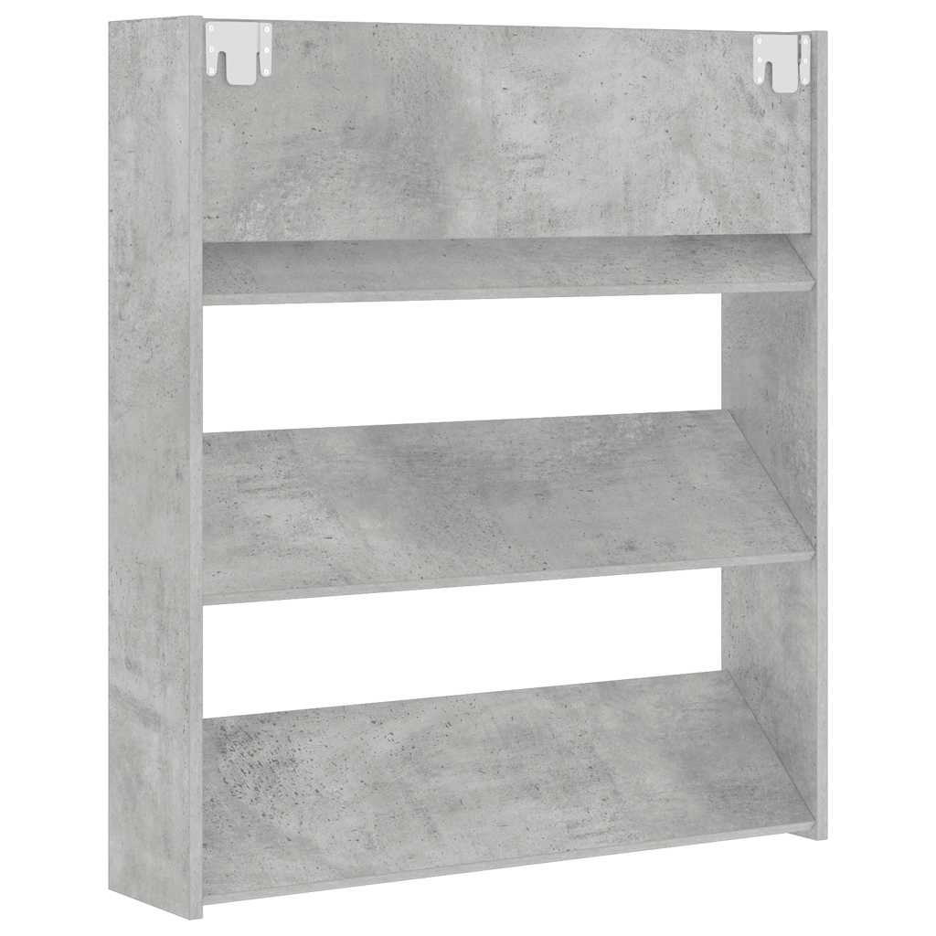 væghængt skoskab 80x18x90 cm spånplade betongrå