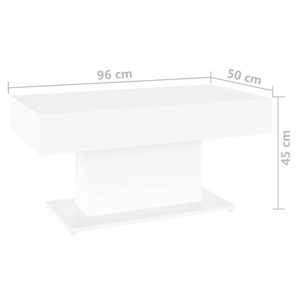 sofabord 96x50x45 cm konstrueret træ hvid