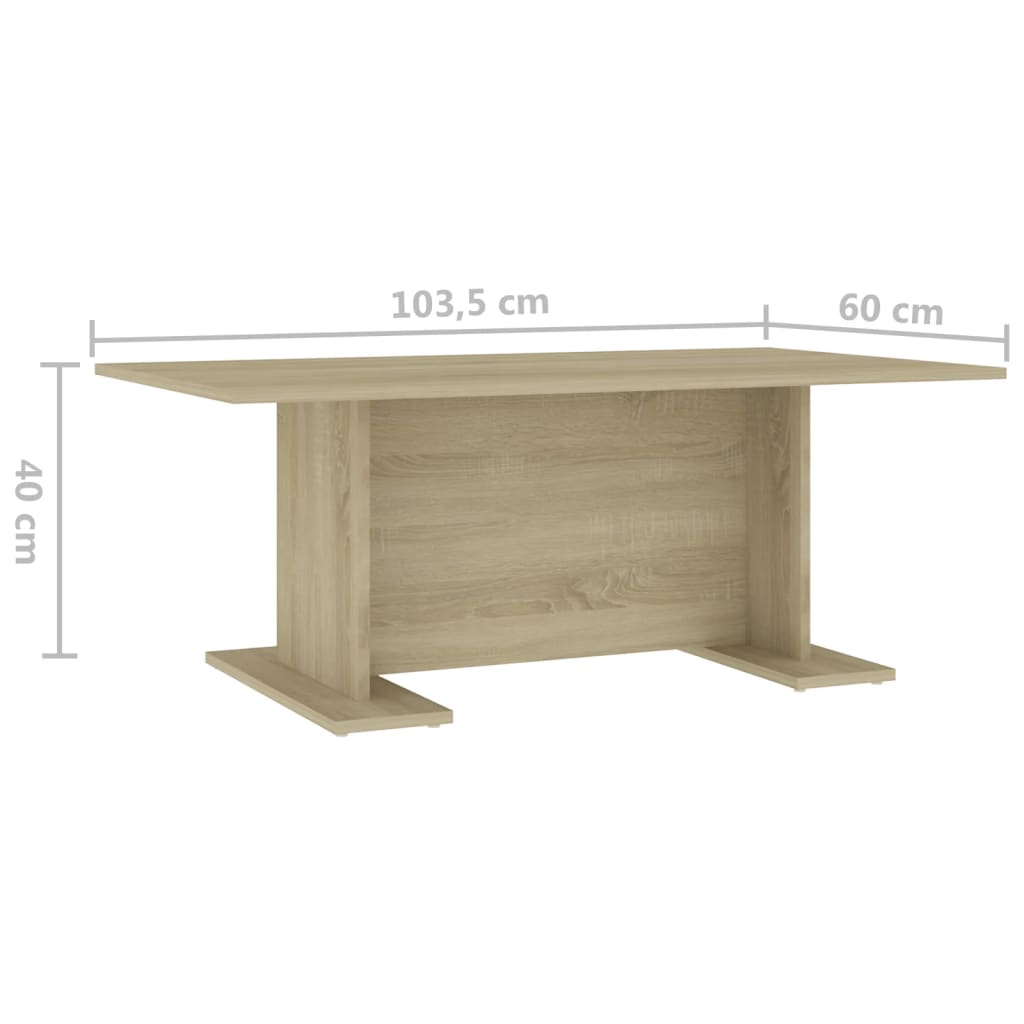 sofabord 103,5x60x40 cm konstrueret træ sonoma-eg