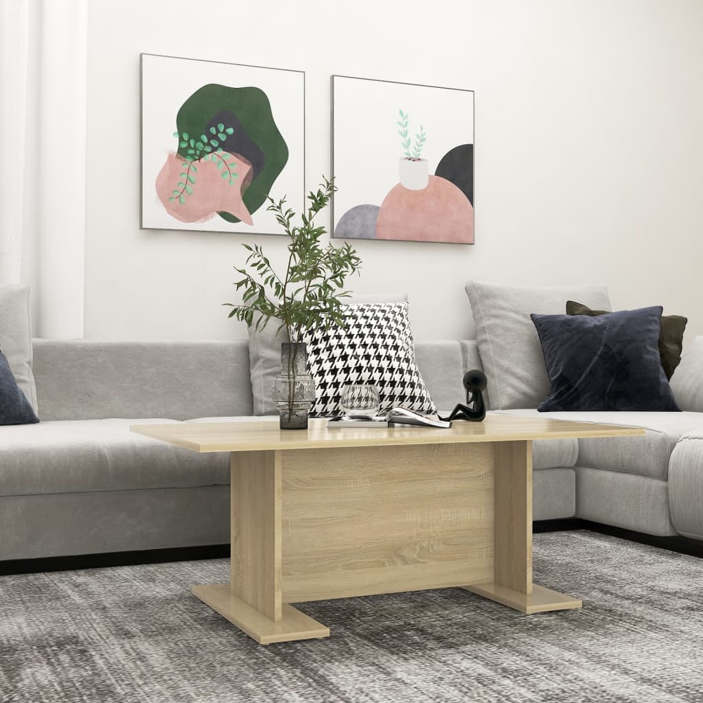 sofabord 103,5x60x40 cm konstrueret træ sonoma-eg