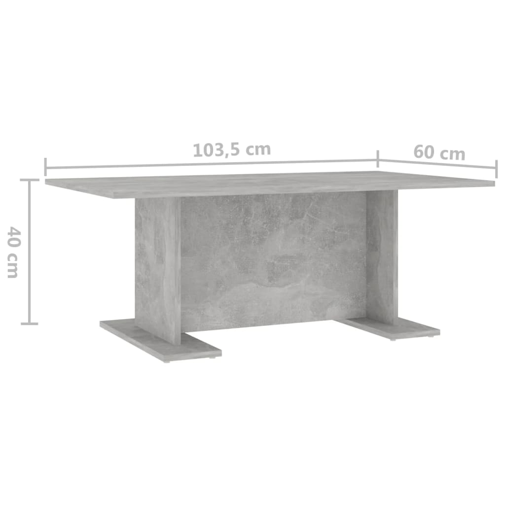 sofabord 103,5x60x40 cm konstrueret træ betongrå