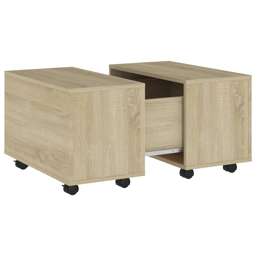 sofabord 60x60x38 cm konstrueret træ sonoma-eg