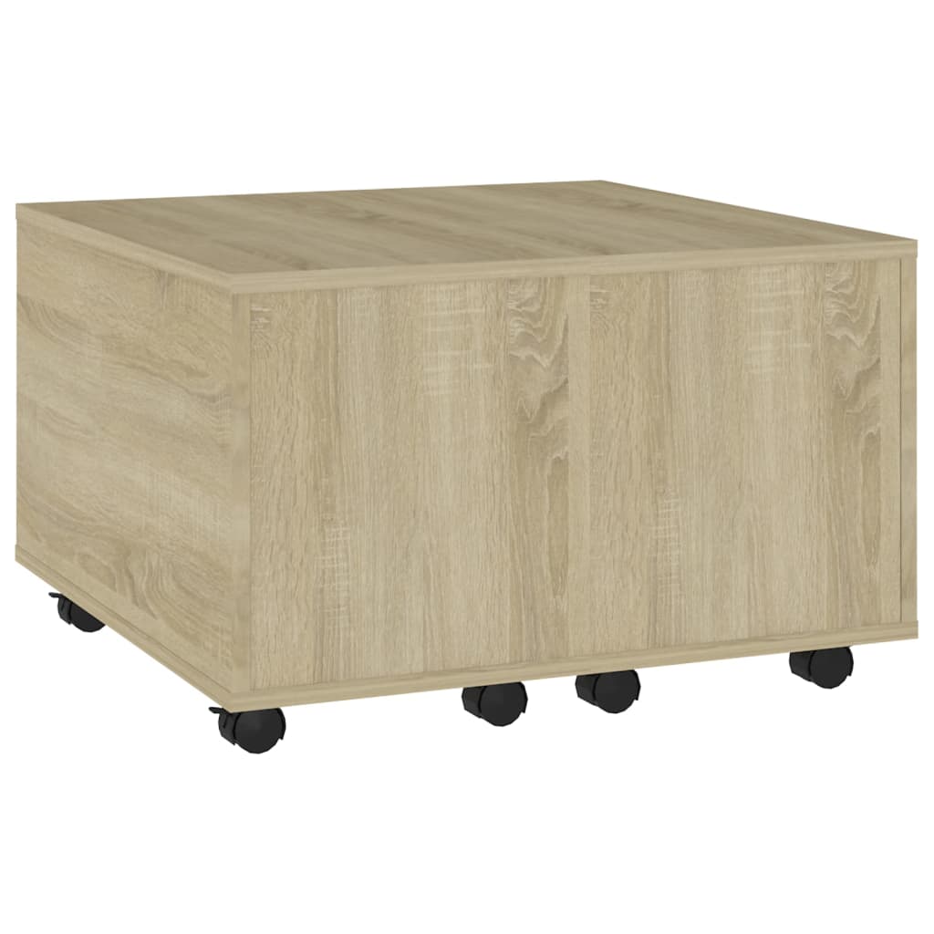 sofabord 60x60x38 cm konstrueret træ sonoma-eg