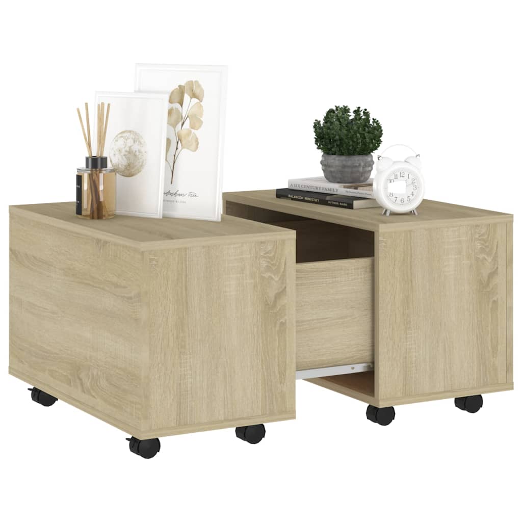 sofabord 60x60x38 cm konstrueret træ sonoma-eg