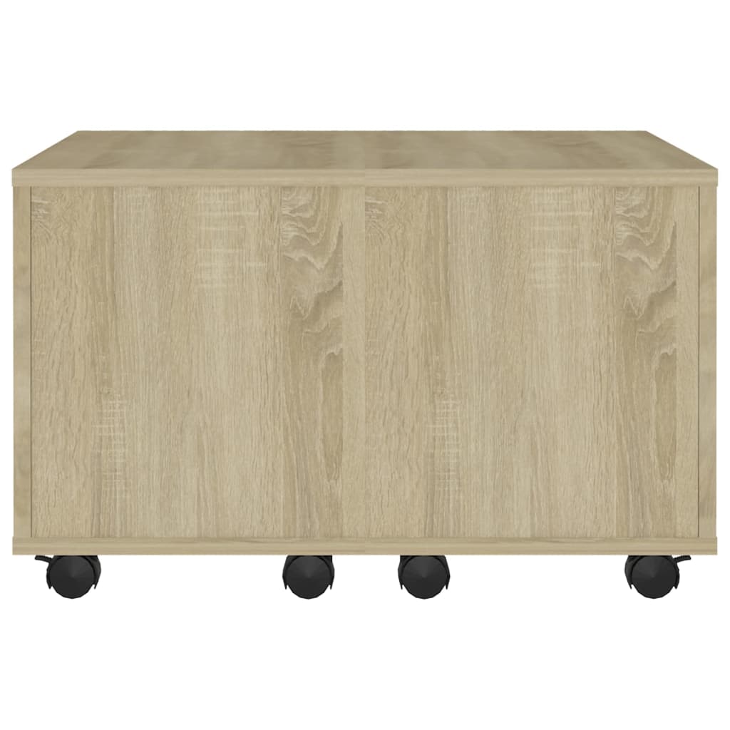 sofabord 60x60x38 cm konstrueret træ sonoma-eg