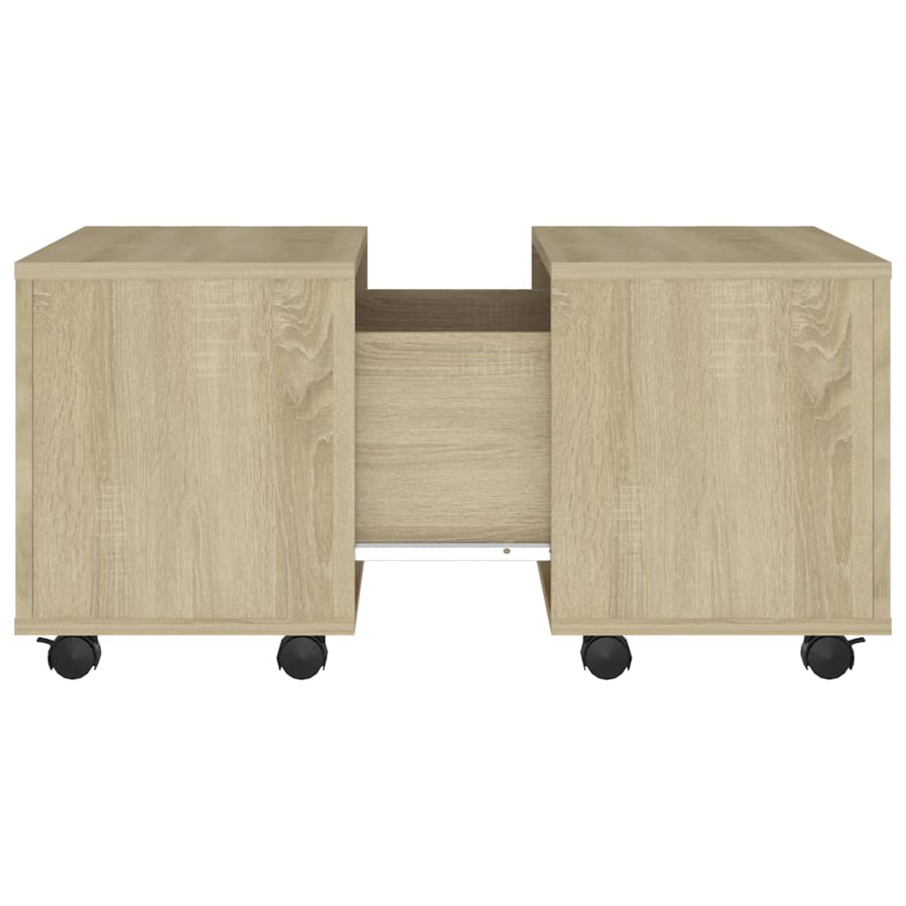 sofabord 60x60x38 cm konstrueret træ sonoma-eg