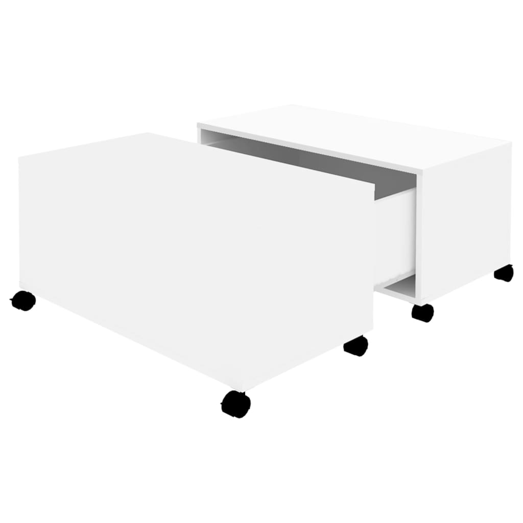 sofabord 75x75x38 cm konstrueret træ hvid
