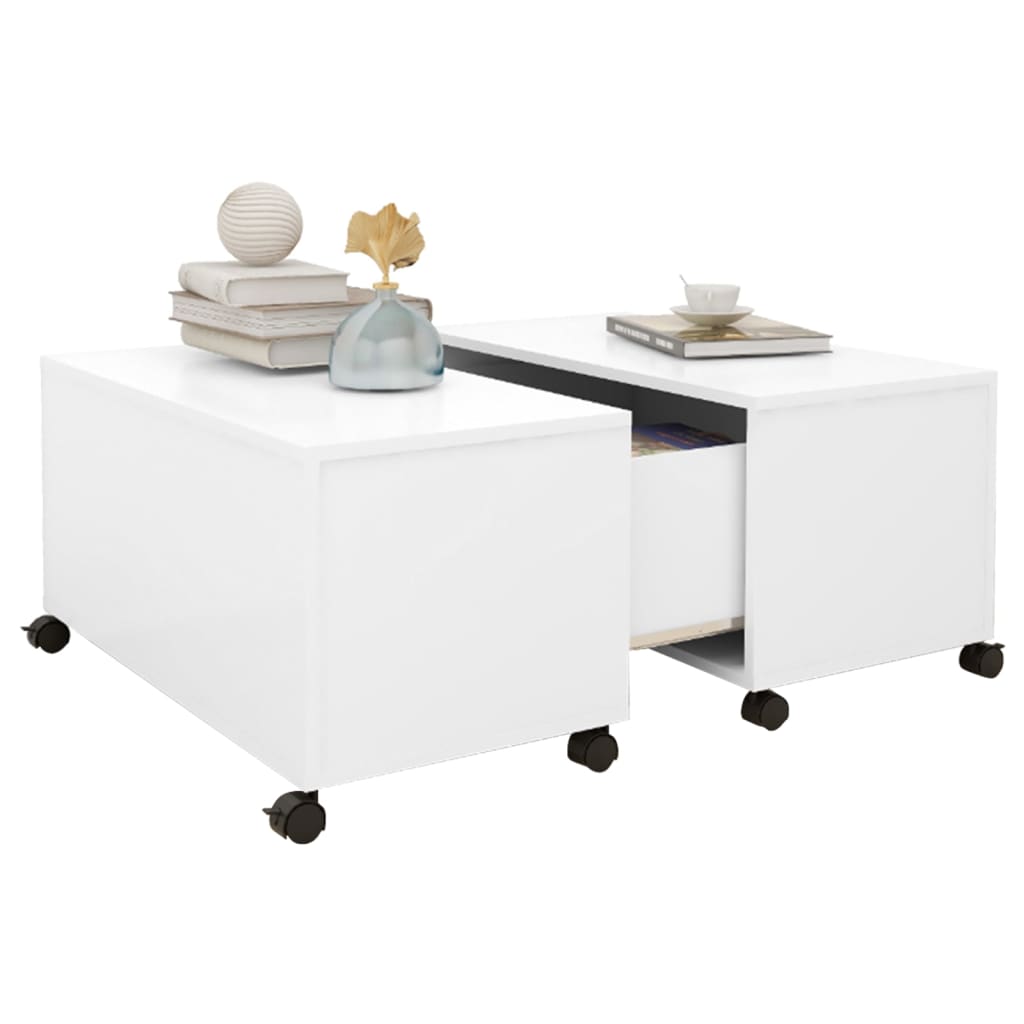sofabord 75x75x38 cm konstrueret træ hvid