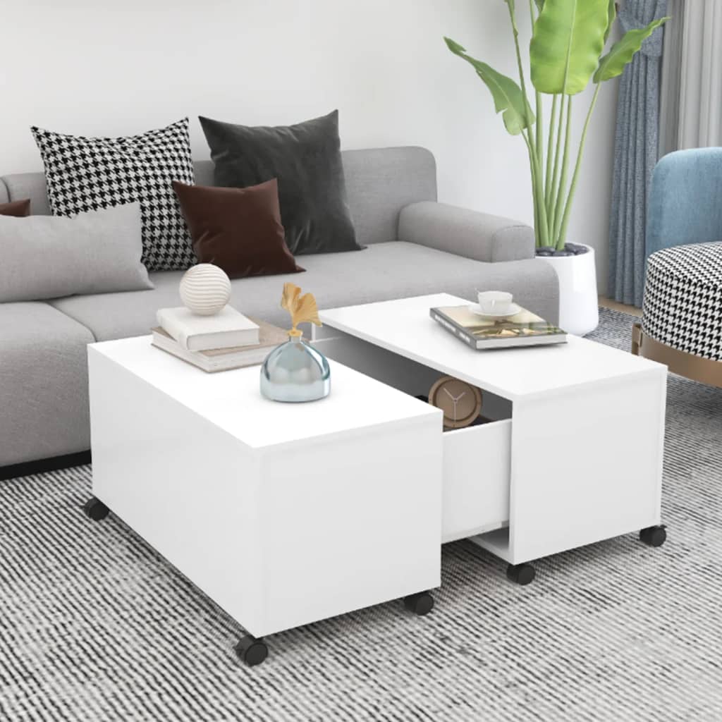 sofabord 75x75x38 cm konstrueret træ hvid