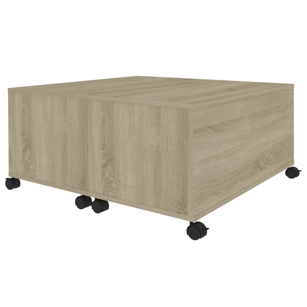 sofabord 75x75x38 cm konstrueret træ sonoma-eg