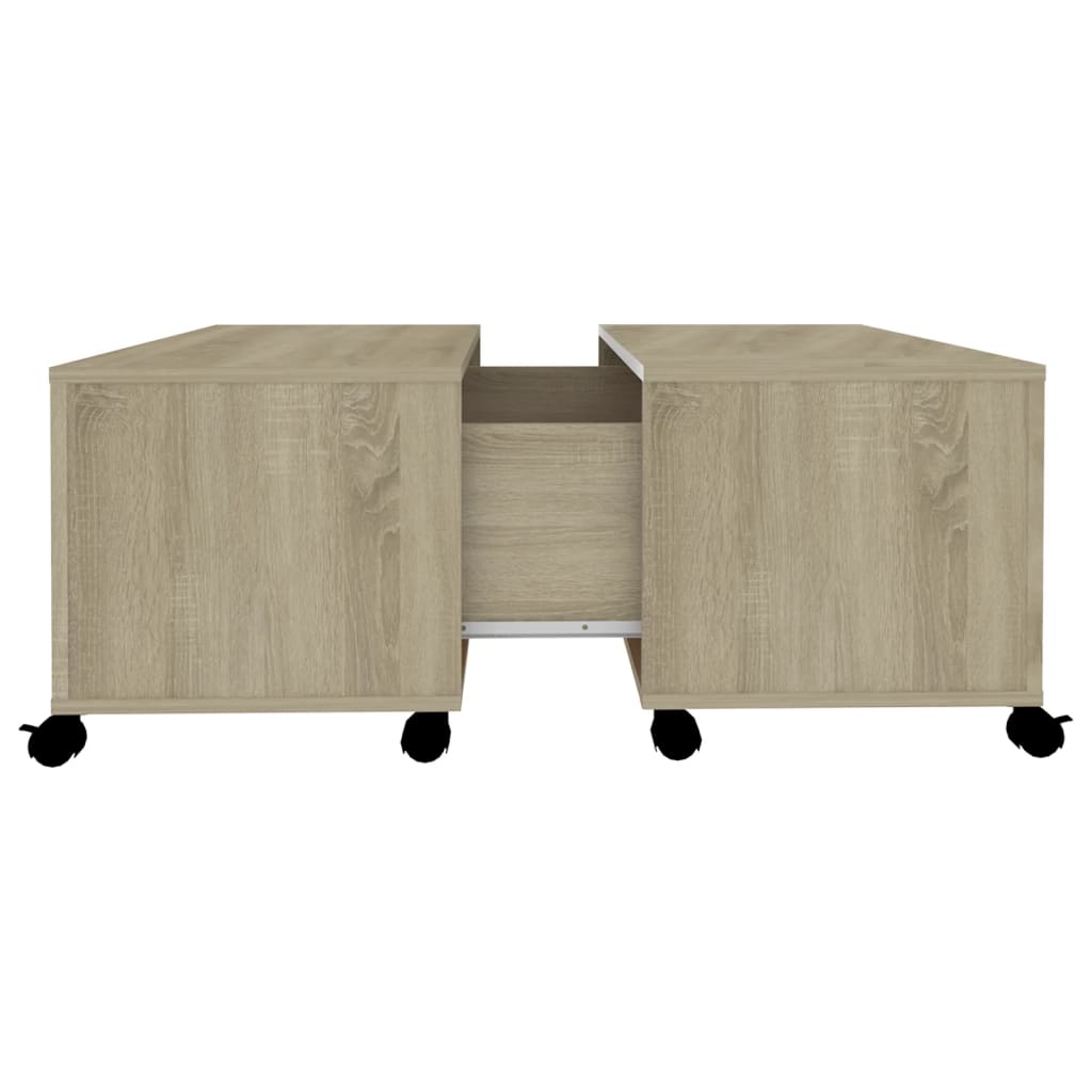 sofabord 75x75x38 cm konstrueret træ sonoma-eg