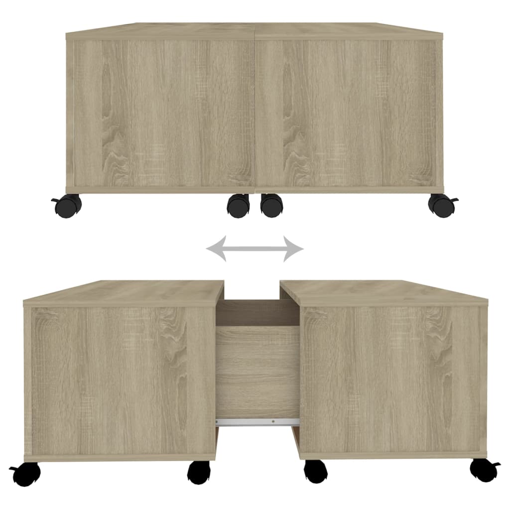 sofabord 75x75x38 cm konstrueret træ sonoma-eg