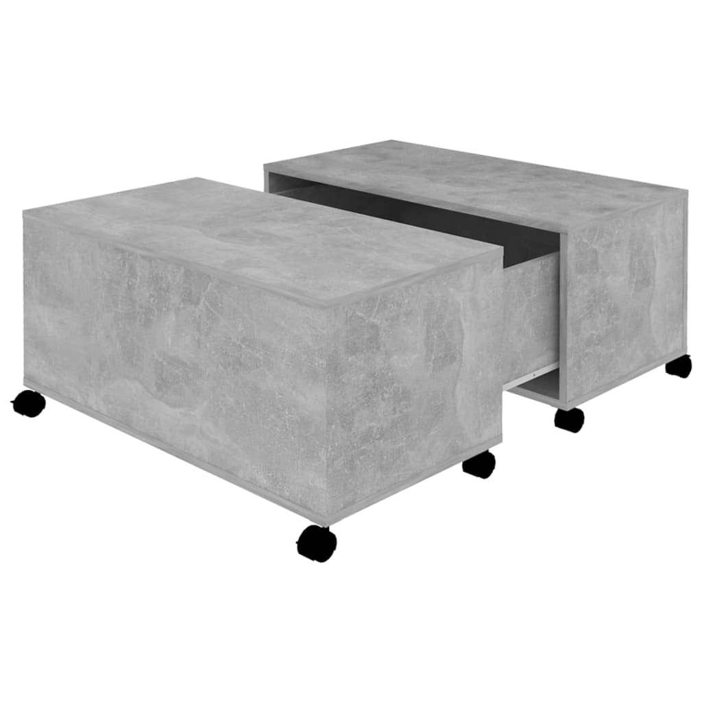 sofabord 75x75x38 cm konstrueret træ betongrå