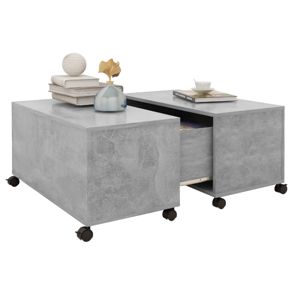 sofabord 75x75x38 cm konstrueret træ betongrå