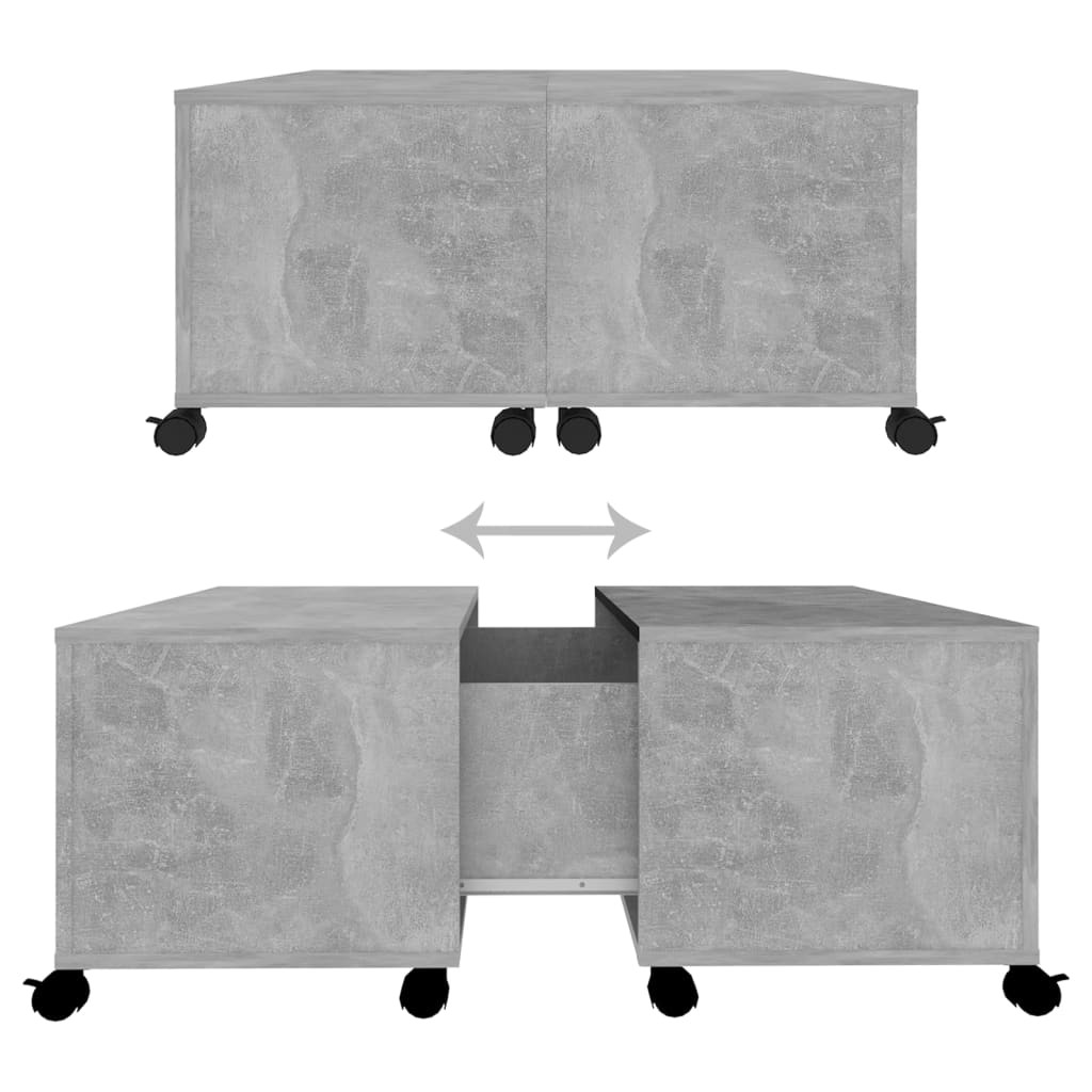 sofabord 75x75x38 cm konstrueret træ betongrå