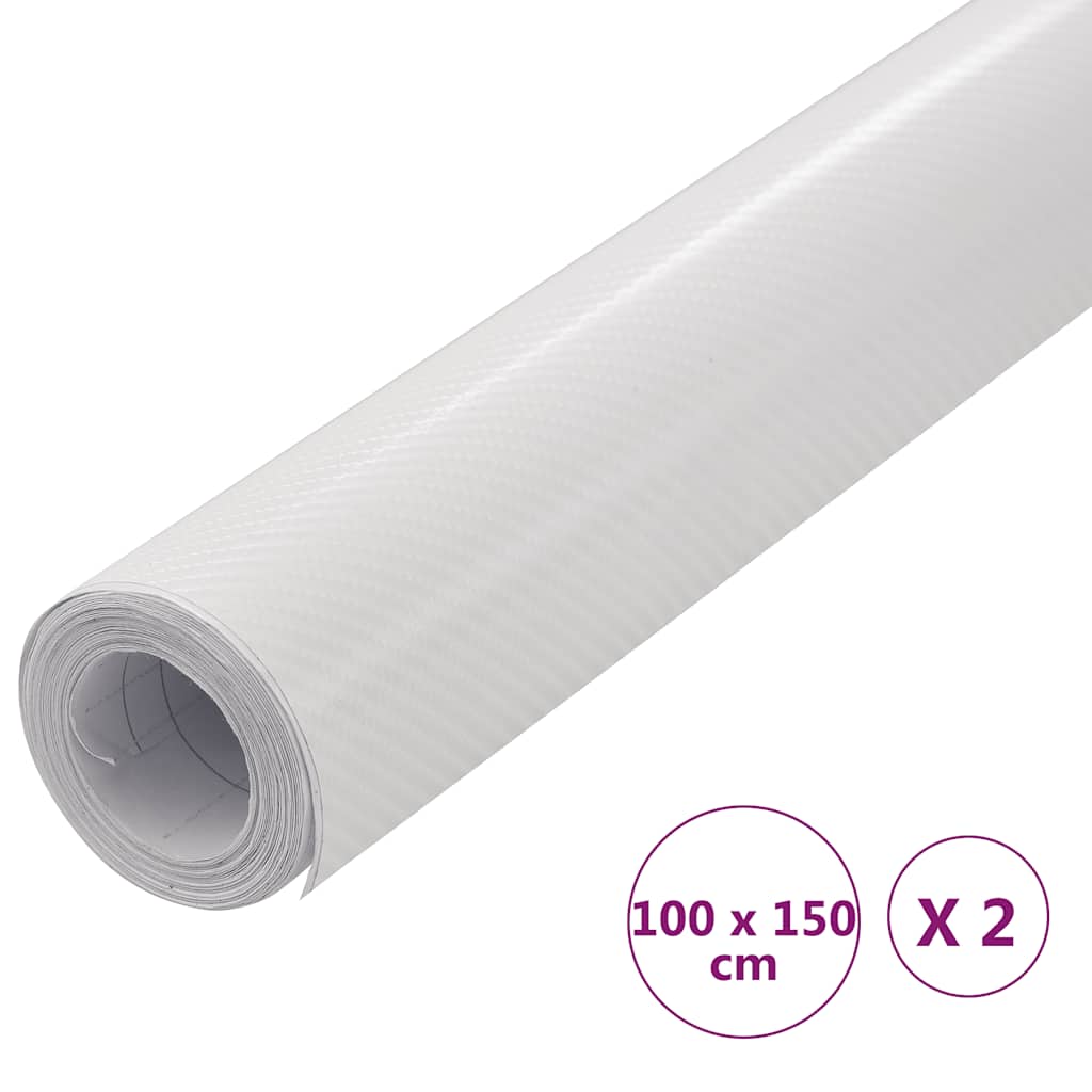 bilfolier 2 stk. 100x150 cm 4D hvid